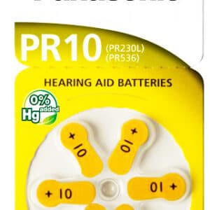 PANASONIC μπαταρίες ακουστικών βαρηκοΐας PR10, mercury free, 1.4V, 6τμχ