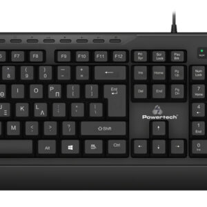 POWERTECH set ποντίκι & πληκτρολόγιο PT-1067, ενσύρματο, 1000DPI, μαύρο