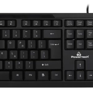 POWERTECH set ποντίκι & πληκτρολόγιο PT-1068, ενσύρματο, 1000DPI, μαύρο