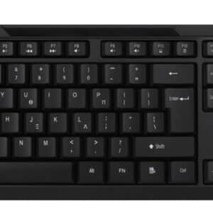 POWERTECH πληκτρολόγιο PT-1069, ενσύρματο, multimedia, EN/GR, μαύρο