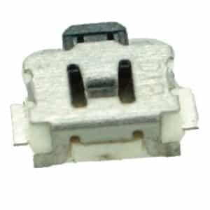SIDE SMD Button - 2 PIN, Nickel, Silver/Black
