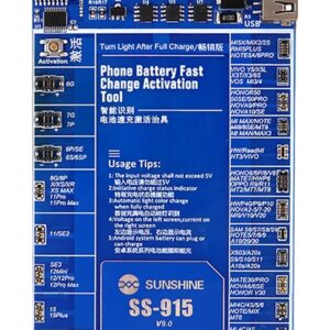 SUNSHINE tester μπαταριών SS-915 για Apple & Android smartphone, V9.0