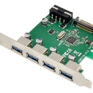 POWERTECH κάρτα επέκτασης PCIe σε 4x USB 3.0 ST66, VL805 + RTL8153