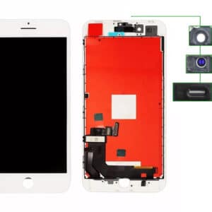 TIANMA High Copy LCD iPhone 8 Plus, Camera-Sensor ring, ear mesh, White