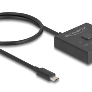 DELOCK USB-C switch 18911, 2 σε 1 bidirectional, 10Gbps, 8K, 100W, μαύρο