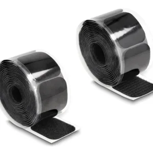 POWERTECH αυτοκόλλητα τύπου Velcro TIES-067 σε ρολό 5m, 45x50mm, μαύρο