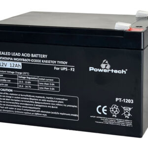 POWERTECH μπαταρία μολύβδου PT-1203 για UPS, 12V 12Ah, F2