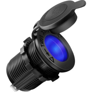 POWERTECH πρίζα αναπτήρα για σκάφη & οχήματα PTL-010, μπλε LED, 12V