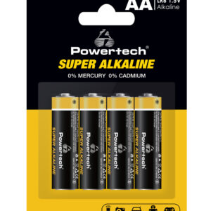 POWERTECH αλκαλικές μπαταρίες Super Alkaline PT-1214, AA, 1.5V, 4τμχ