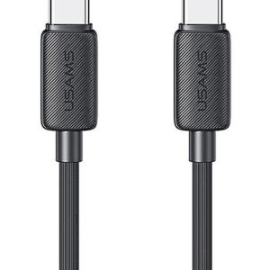 USAMS καλώδιο USB-C σε USB-C US-SJ691, 60W, 480Mbps, 1m, μαύρο