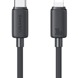 USAMS καλώδιο Lightning σε USB-C US-SJ692, 30W, 480Mbps, 1m, μαύρο