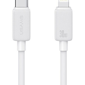 USAMS καλώδιο Lightning σε USB-C US-SJ692, 30W, 480Mbps, 1m, λευκό