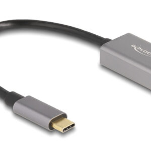 DELOCK εξωτερική κάρτα ήχου 67071, 2x 3.5mm, USB-C σύνδεση, γκρι