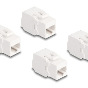 DELOCK Keystone module 86051, RJ45 σε LSA, Cat.6A UTP, λευκό, 4τμχ
