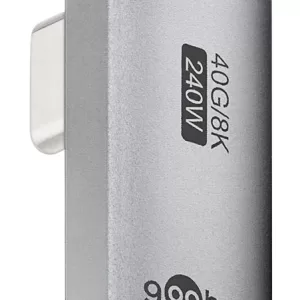 GOOBAY αντάπτορας USB-C 74443, γωνιακός 90°, USB4, 240W, 40Gbps, 8K, γκρι