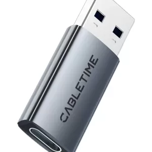 CABLETIME αντάπτορας USB-C σε USB CT-AMCF10-AG, 10Gbps, 3A, γκρι