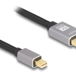 DELOCK καλώδιο mini DisplayPort σε DisplayPort 81091, 8K/60Hz, 32.4 Gbps, 1m, μαύρο