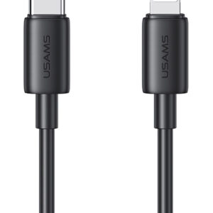 USAMS καλώδιο Lightning σε USB-C US-SJ712, 30W, 480Mbps, 1m, μαύρο