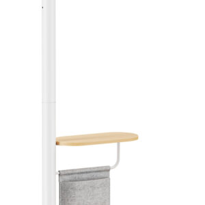 BRATECK βάση τηλεόρασης δαπέδου FS54-22T-02W, 17-43", έως 15kg, με ράφι & ροδάκια, λευκή