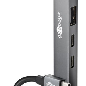 GOOBAY USB hub 74460, 5x θυρών, USB 3.2, 5Gbps, 100W, USB-C σύνδεση, γκρι