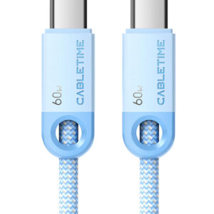 CABLETIME καλώδιο USB-C CT-CM60-PBL, 60W PD, 480Mbps, 1m, μπλε