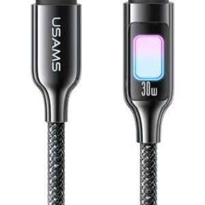 USAMS καλώδιο Lightning σε USB-C SJ749, 30W, 480Mbps, 1.2m, μαύρο