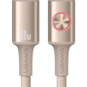 USAMS καλώδιο USB-C SJ752, 60W, 480Mbps, 1.2m, μπεζ