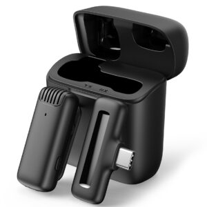 APEXEL ασύρματο μικρόφωνο APL-MIC007 με θήκη φόρτισης, USB-C, 2.4GHz, μαύρο