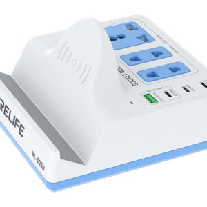 RELIFE σταθμός φόρτισης RL-309H, USB/3x USB-C/3x DC/wireless, 72W, λευκός
