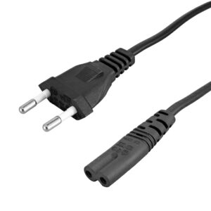 POWERTECH καλώδιο τροφοδοσίας CAB-P040, copper, 2x 0.75mm, 1.5m, μαύρο