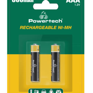 POWERTECH επαναφορτιζόμενες μπαταρίες NI-MH PT-1403, AAA, 800mah, 1.2V, 2τμχ