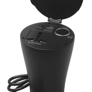POWERTECH inverter αυτοκινήτου PTL-022, 150W, 12V DC σε 220V AC, με USB/USB-C