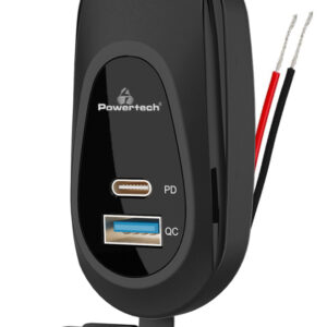 POWERTECH πρίζα USB για σκάφη & οχήματα PTL-026, USB & USB-C