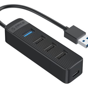 ORICO USB hub TWU32-4A, 4x θυρών, USB 3.0, 5Gbps, USB σύνδεση, έξτρα τροφοδοσία, μαύρο