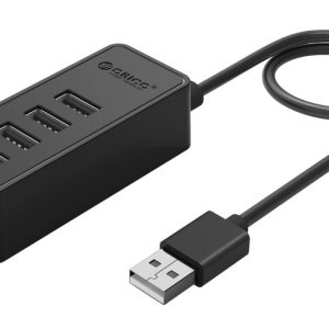 ORICO USB hub W5P-U2, 4x θυρών, USB 2.0, 480Mbps, USB σύνδεση, 1m καλώδιο, μαύρο
