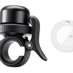 MILI κουδούνι ποδηλάτου με smart tag MiTag Duo, iOS & Android, Bluetooth tracker, μαύρο/λευκό