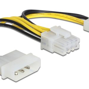 DELOCK καλώδιο 2x 4pin molex σε 8pin EPS 83410, 0.15m