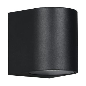 POWERTECH φωτιστικό τοίχου HLL-0187 για GU10 λάμπα, μεταλλικό, IP65, μαύρο