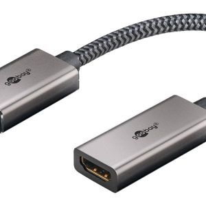 GOOBAY αντάπτορας DisplayPort σε HDMI 75271, 4K/60Hz, 0.2m, γκρι
