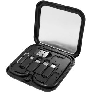 POWERTECH all in one κιτ φόρτισης με καλώδιο & αντάπτορες CAB-U162, 60W, 30cm, μαύρο