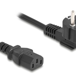 DELOCK καλώδιο τροφοδοσίας 81567, 3x 1.00mm², 2m, μαύρο