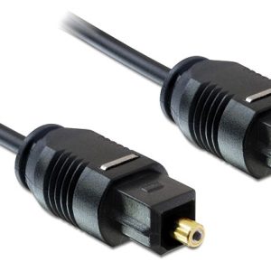 DELOCK καλώδιο ήχου Toslink 82880, gold plated, 2.2mm, 2m, μαύρο
