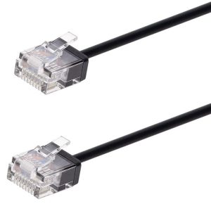 POWERTECH καλώδιο δικτύου CAB-N430, Cat 6A U/UTP, ultra slim, copper, 500MHz, 0.50m, μαύρο