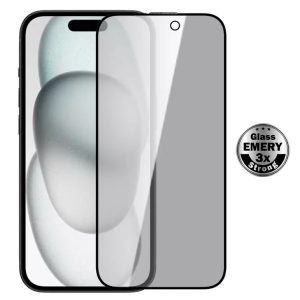 POWERTECH tempered glass Emery Private 5D TGC-0770 για iPhone 15 Pro, full glue