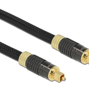 DELOCK καλώδιο ήχου Toslink 86595, gold plated, 5m, μαύρο