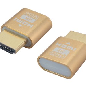 POWERTECH HDMI display emulator plug CAB-H192 με LED, 4K/60Hz, χρυσό