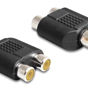 POWERTECH αντάπτορας RCA αρσενικό σε 2x RCA θηλυκό CAB-R020, μαύρος