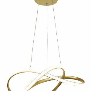 POWERTECH LED φωτιστικό οροφής HLL-0208, 48W, 4000K, Φ50cm x 120cm, χρυσό