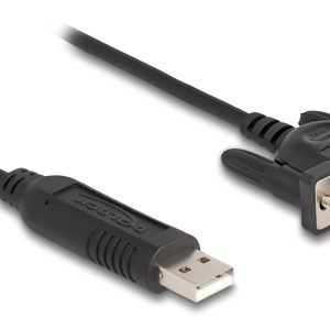DELOCK καλώδιο USB σε RS-232 67382, 921.6Kbps, 1.8m, μαύρο