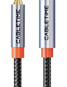 CABLETIME καλώδιο προέκτασης ήχου 3.5mm CT-AE35M, gold plated, 2m, μαύρο